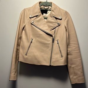 Jcrew beige leather jacket